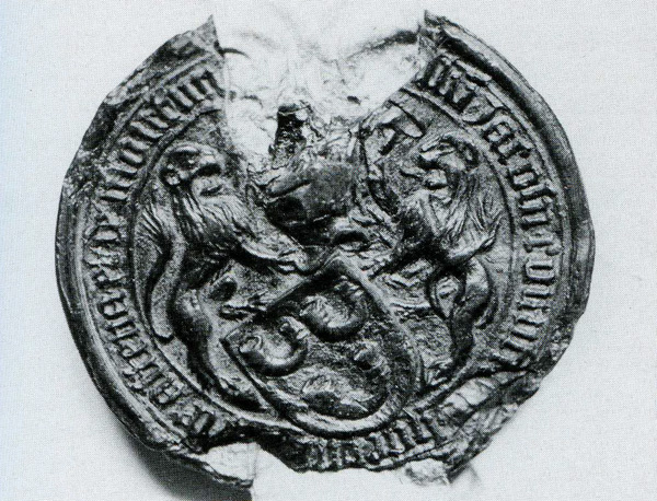 Zegel in groene was van graaf Jacob van Horne, gehecht aan het charter uit 1453. (GAW OA inv. no. 2734, foto J. Biemans).